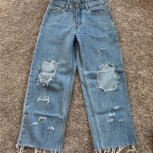 Distressed Levi Blue Jeans